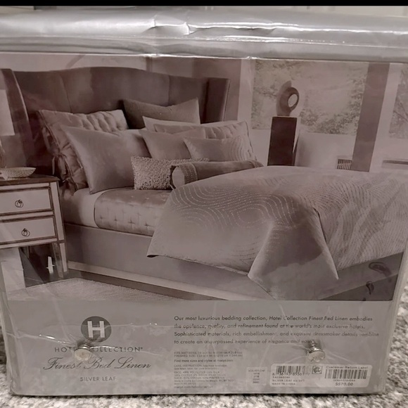 Hotel Collection Finest Bed Linen King Comforter Cover Silverleaf NEW - Picture 3 of 3